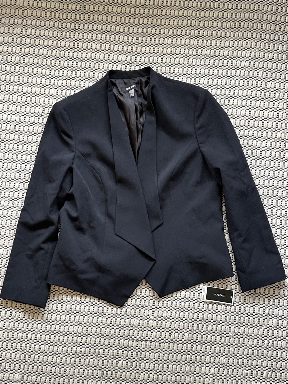 Nine West Women's Black Draped Open-Front Blazer